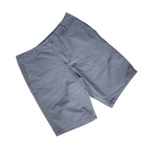 Swiss Tech Mens Washed Flat Front Shorts Size 30 Gray Flannel Performance.